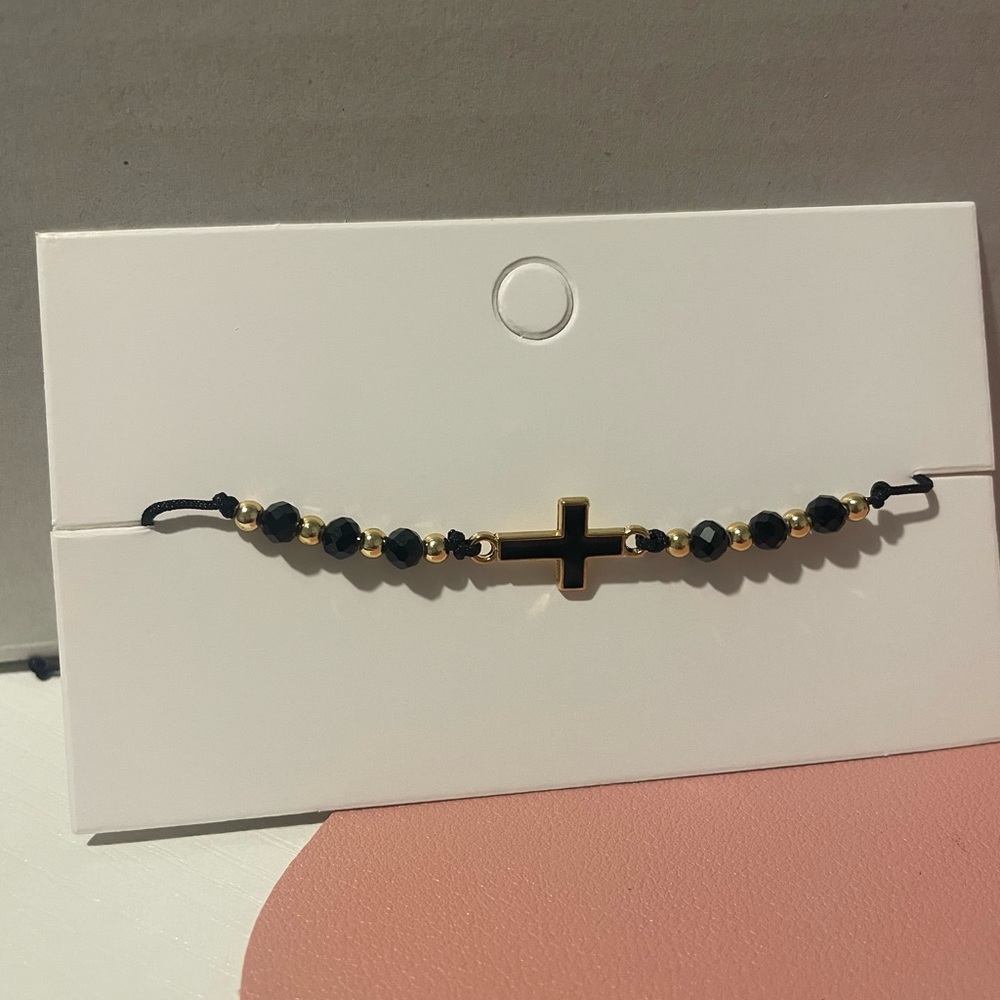 Cross Tie Bracelet in the color Midnight Black